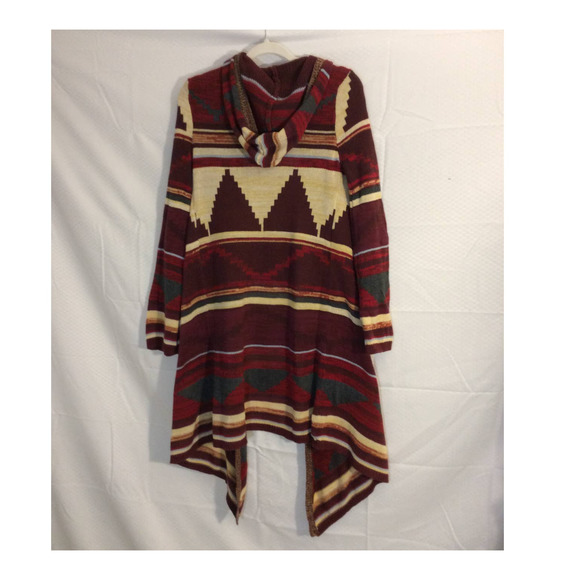 Elan Southwestern Hooded Long Sweater  Women size small - Picture 6 of 6